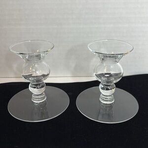 CRYSTAL CANDLE HOLDERS (2)***